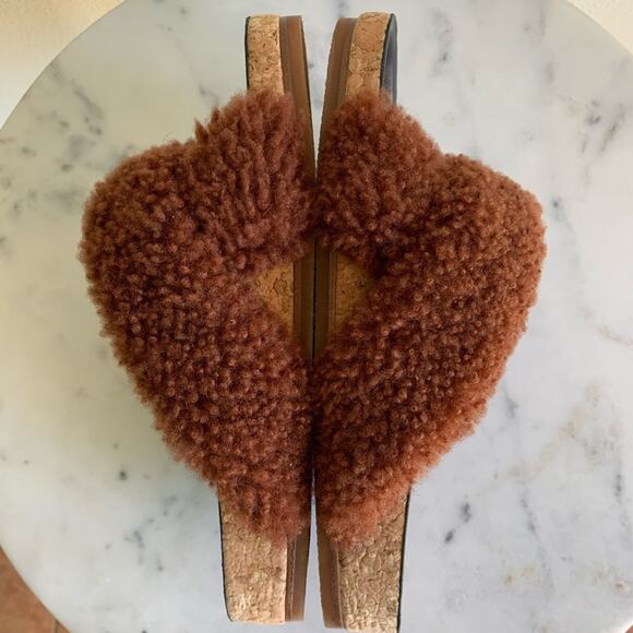 NWT Chloé Shearling Fur Flat Slide Sandal 35EU - Picture 9 of 12